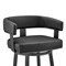 Armen Living Lorin 26" Counter Height Swivel Bar Stool in Black Finish and Black Faux Leather LCLRBABLBL26 - alternate 4